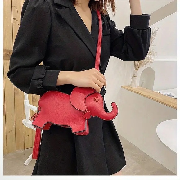 Red Elephant Crossbody Bag - Picture 2 of 6